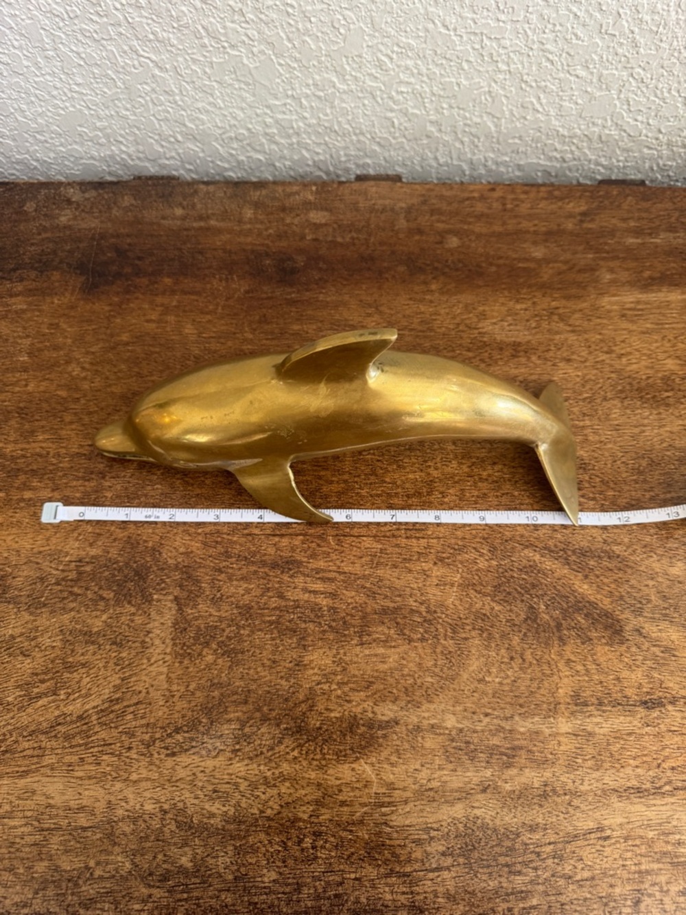 Vintage Solid Brass Dolphin Figurine Mid Century Style 11” Long Nautical  Decor - Picture 7 of 8